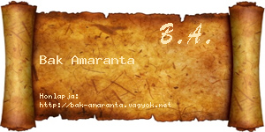Bak Amaranta névjegykártya